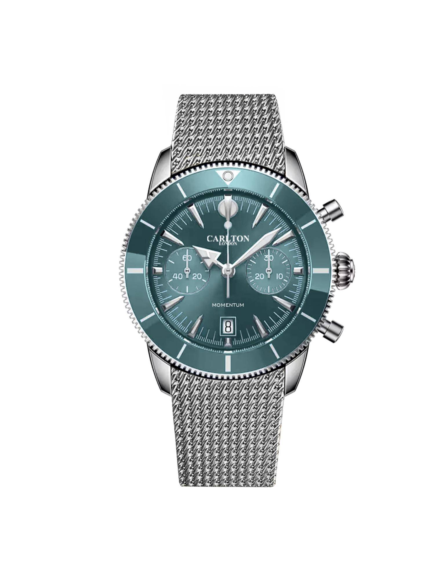 Carlton London Men Momentum Teal Dial Round Analog Watch - CL-MT-TL (M)