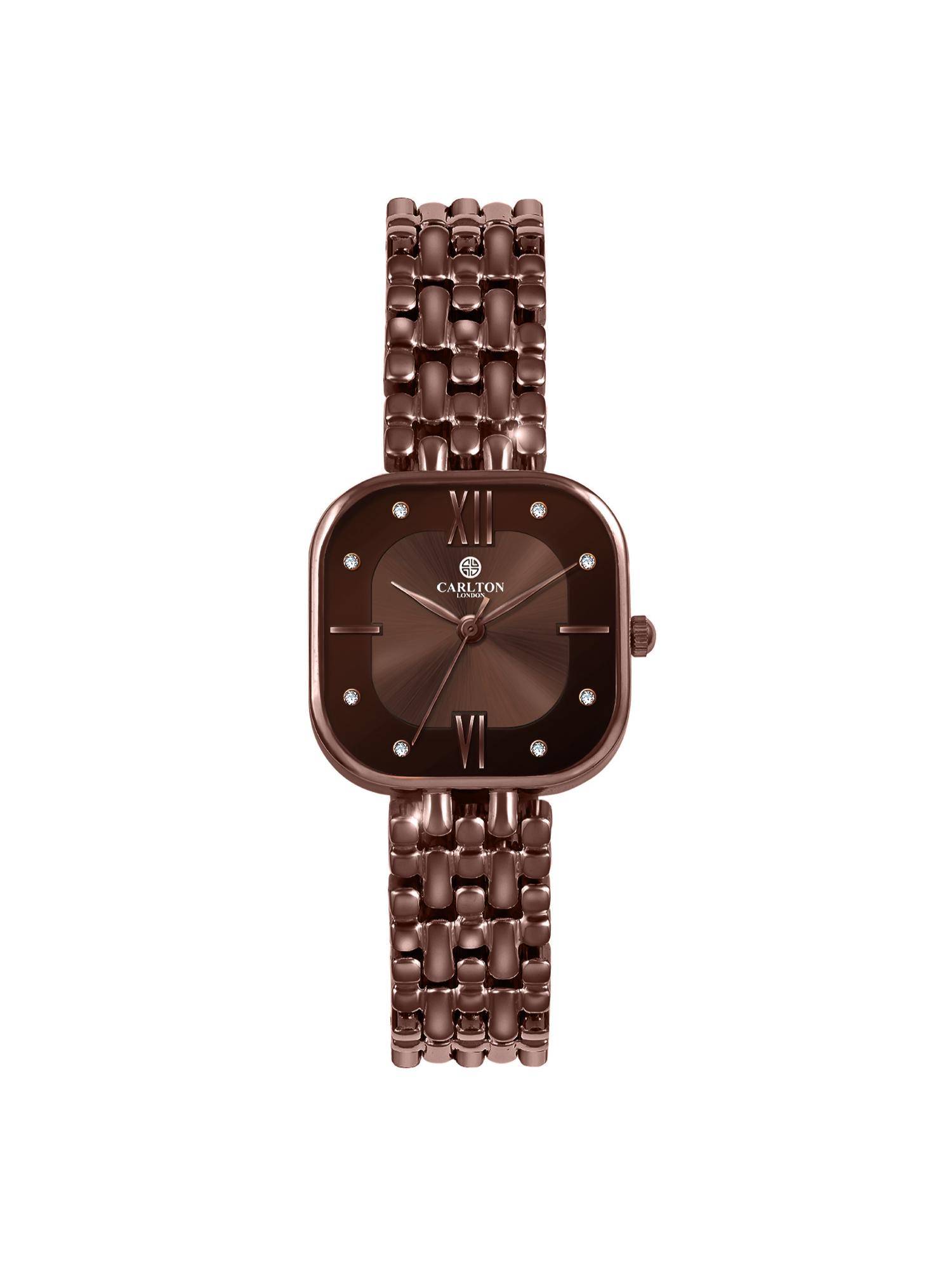 Carlton London Women Chelsea Brown Dial Square Analog Watch - CLSSCBRN (M)