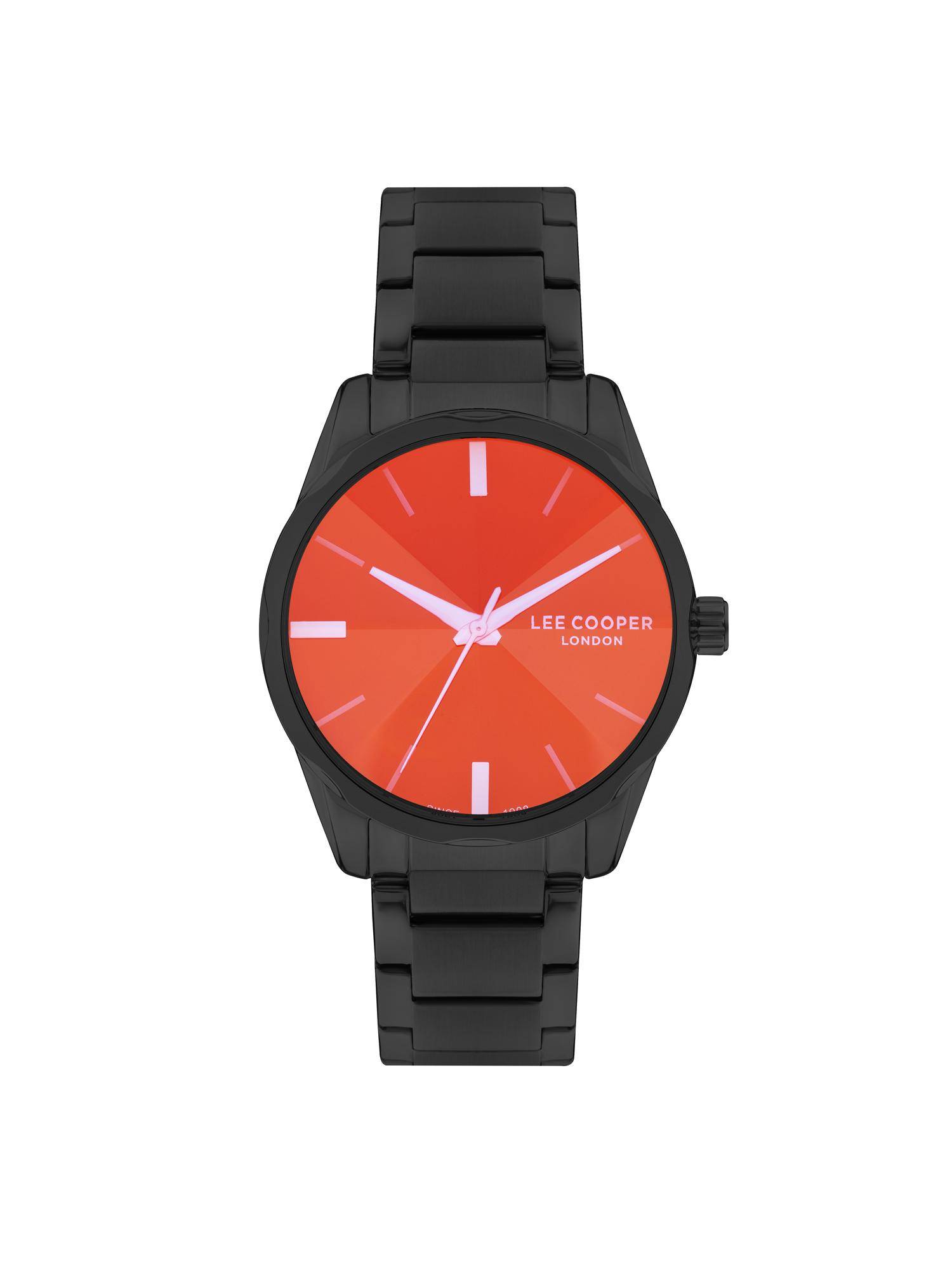 Lee Cooper Men Quartz Orange Round Dial Watch - LC07808.650 (M)