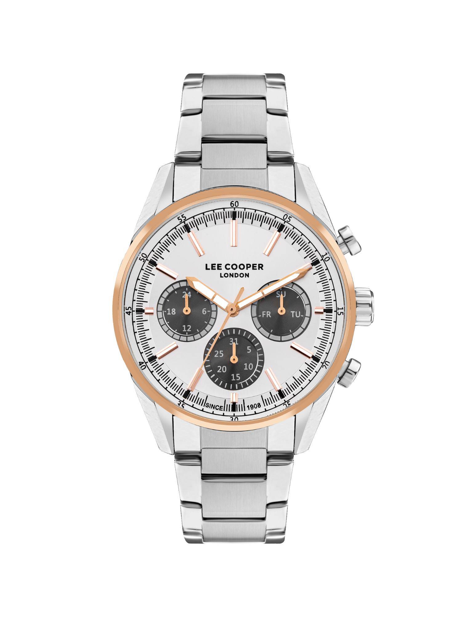 Lee Cooper Men Multifunction Silver Round Dial Watch - LC07986.530 (M)