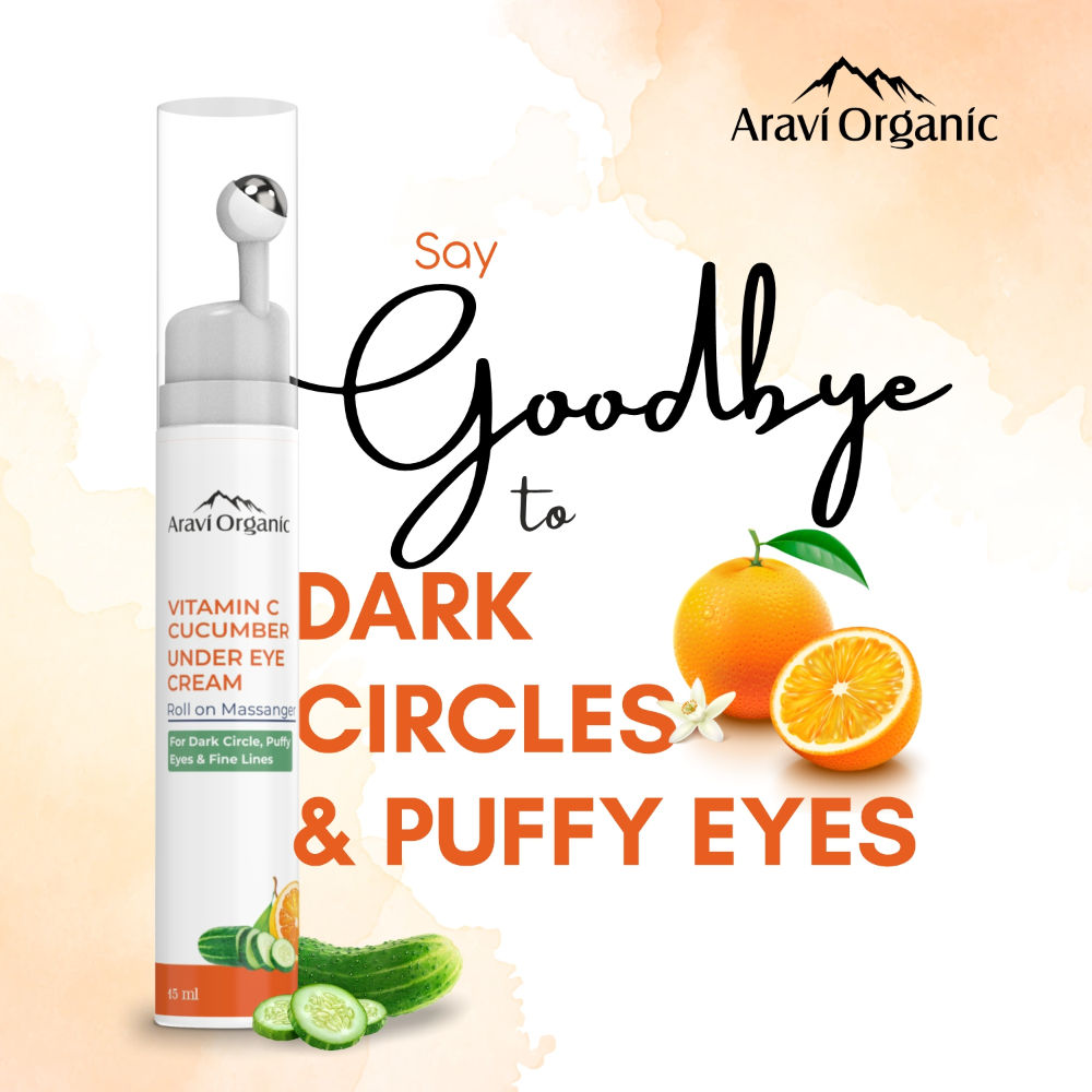 Buy Aravi Organic Vitamin C & Cucumber Under Eye Cream Gel Roll on