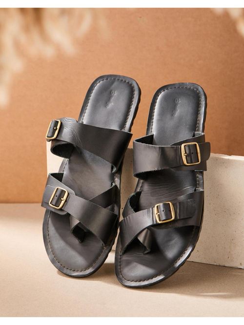 Fabindia Leather Chappal For Ladies Buy Fabindia Black Leather