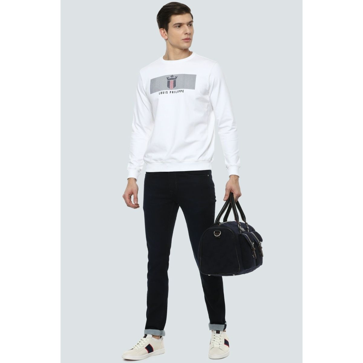 Louis philippe white sweatshirt outlet