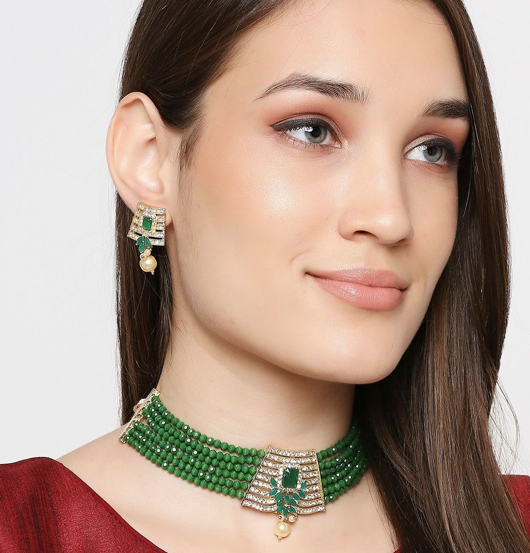 American Diamond Choker Necklace Set 
