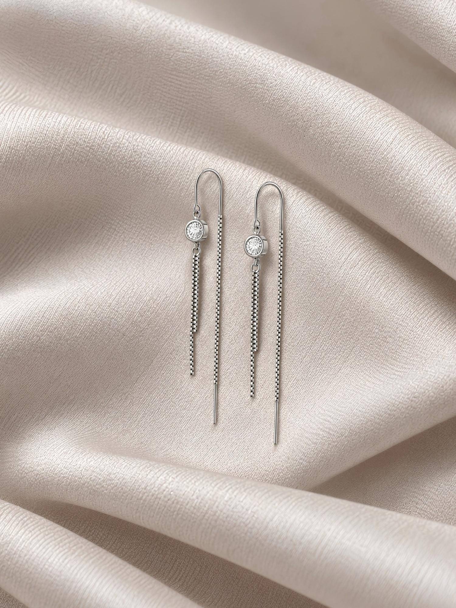 Axora Life 925 Sterling Silver Elegant Silver Drop Earrings