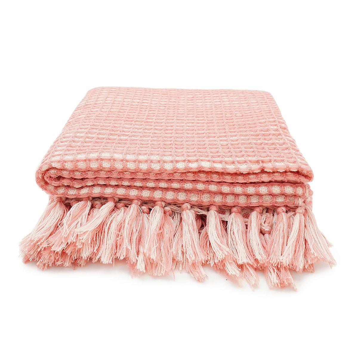 Buy Pure Home + Living Pink Waffle Weave Throw Online