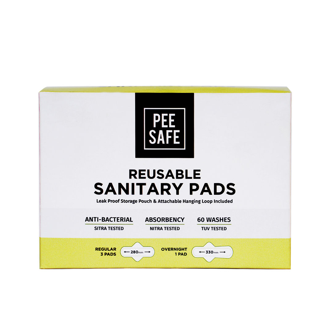 Buy Pee Safe Reusable Sanitary Pads Pack Of 4 Pads (3 Regular Pads