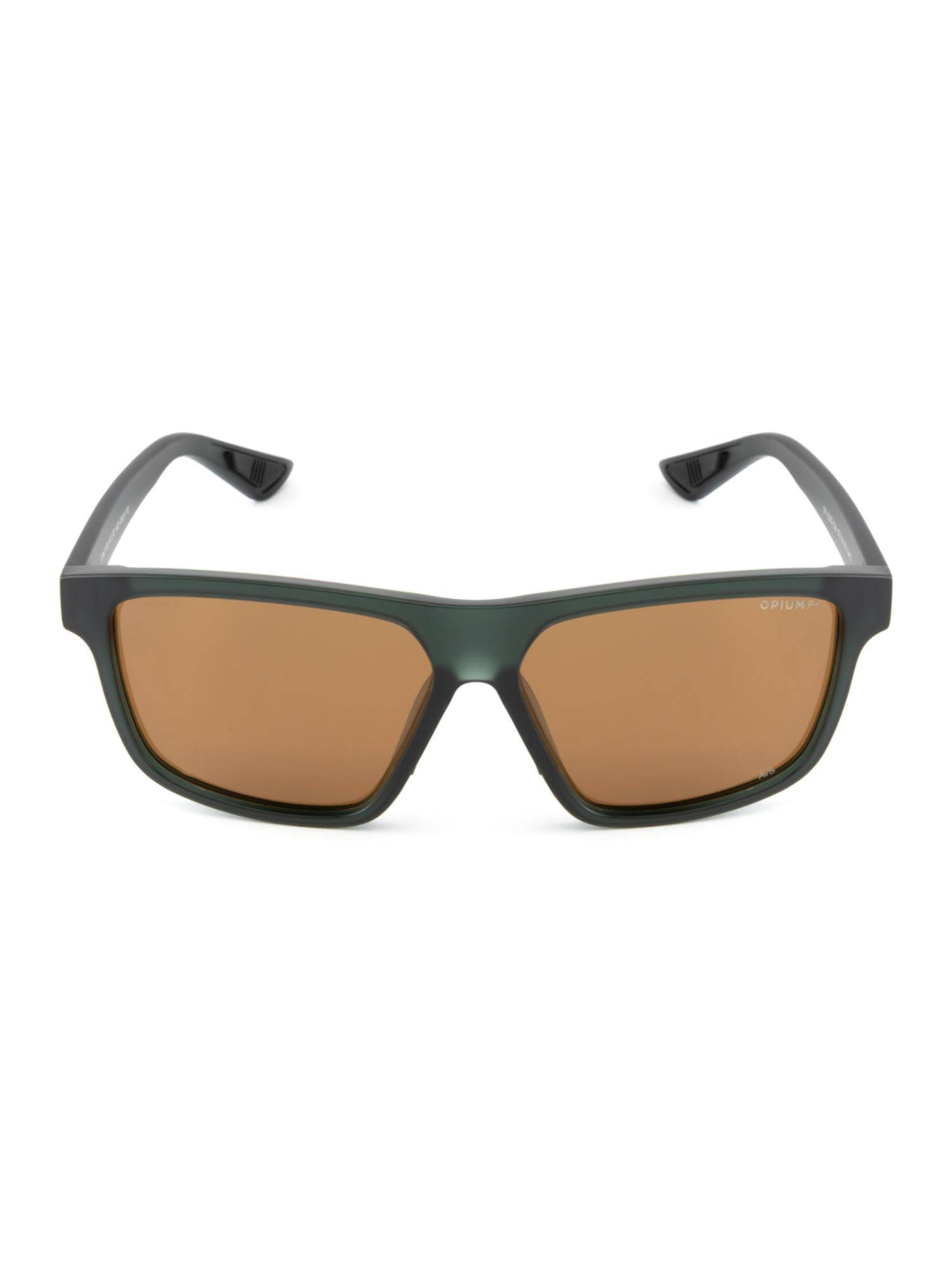 Opium Eyewear Men Wayfarer Sunglass Polarized & UV Protection Brown Lens (OP-10367-C04-57) (57)