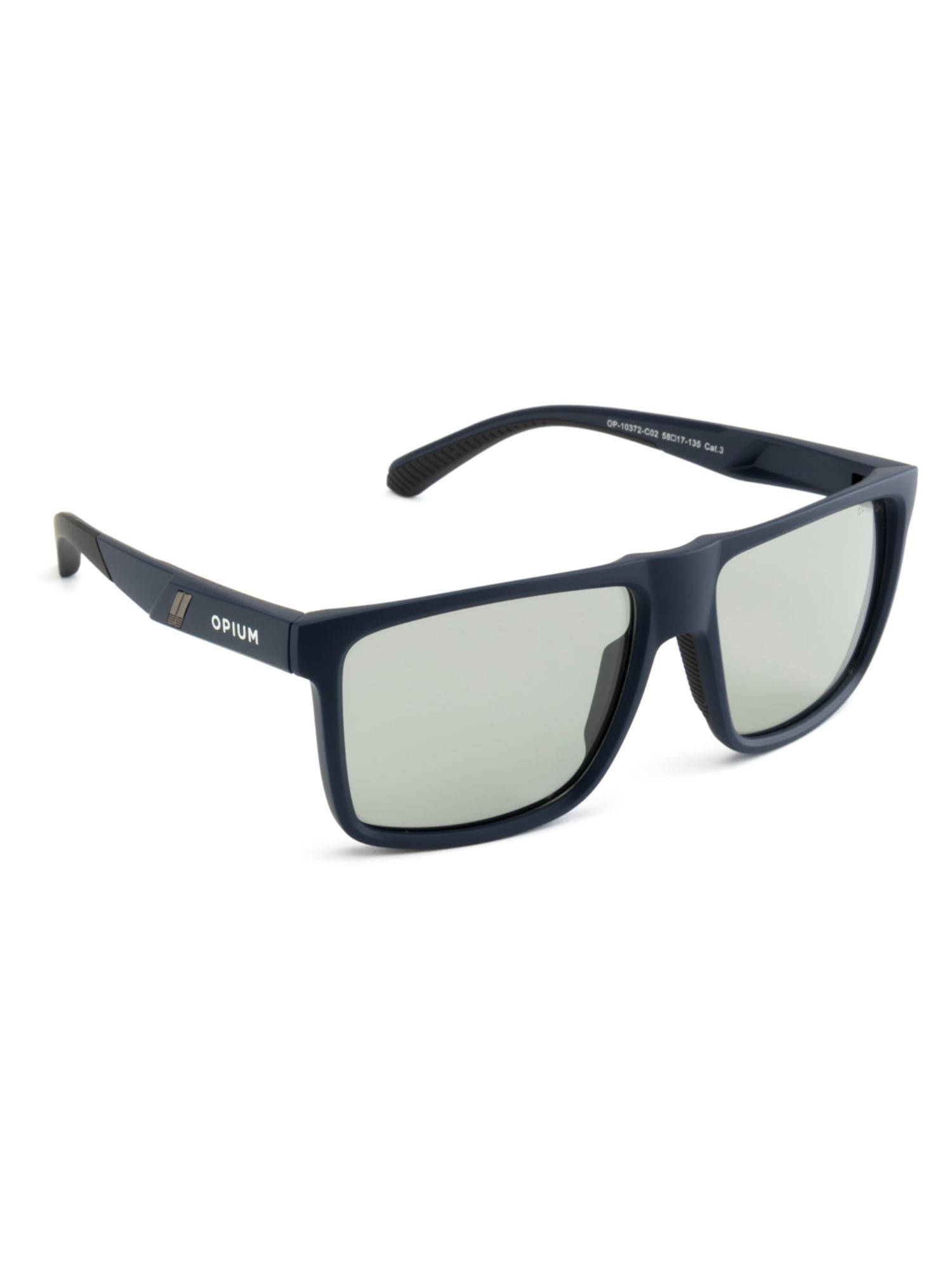 Opium Eyewear Men Wayfarer Sunglass 100% Photo Chromic Grey Lens (OP-10372-C02-58) (58)