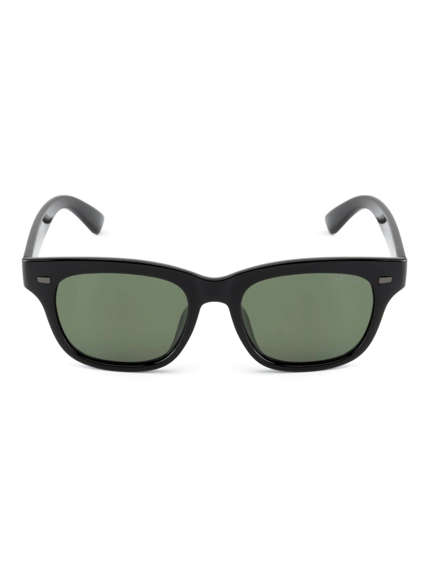 Opium Eyewear Unisex Wayfarer Sunglass Polarized & UV Protection Green Lens (OP-10381-C01-49) (49)