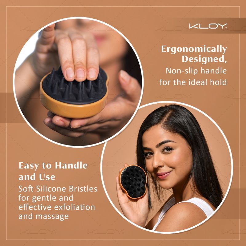Buy KLOY Hair Scalp Massager Exfoliator Shampoo Brush Gold Online