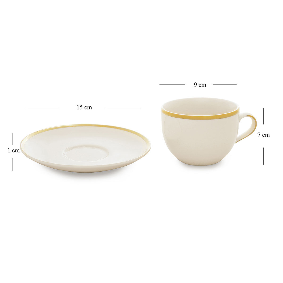 Pure Home + Living Set of 2 Classic Gold Line Tea Cup & Saucer Buy