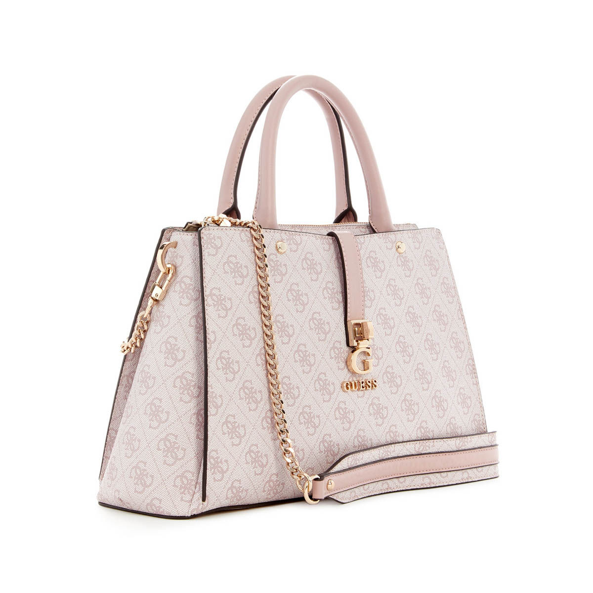 Buy Guess Orchid Logo Monogram Polyurethane Zamira Luxury Satchel