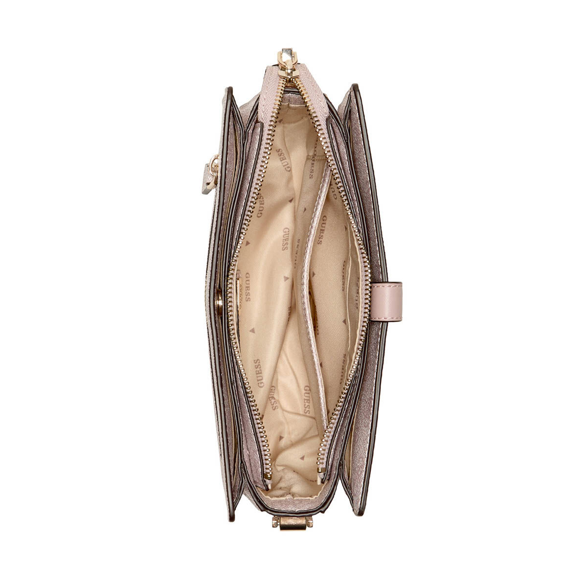 Buy Guess Orchid Logo Monogram Polyurethane Zamira Top Zip Handbag