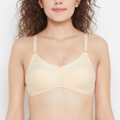 Buy Clovia Cotton Spandex Solid Non-Padded Full Cup Wire Free Everyday Bra  - Skin Online