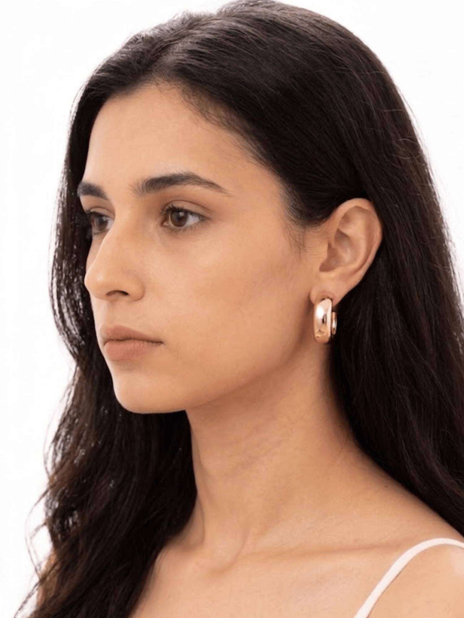 Niscka Small Size Gold Plated Hoops For Women