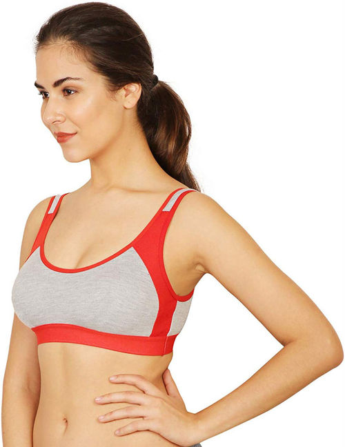 Cotton Lycra Non Padded Seamless Gym Running Sports Bra, Plain at Rs  125/piece in Noida