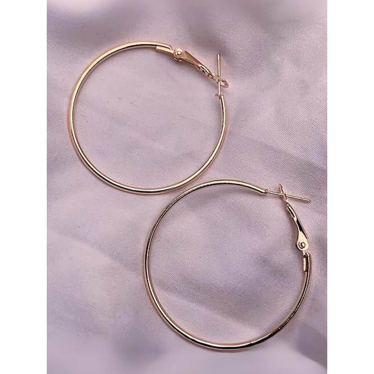 I Jewels Gold Stylish Latest Fashion Hoop Earrings