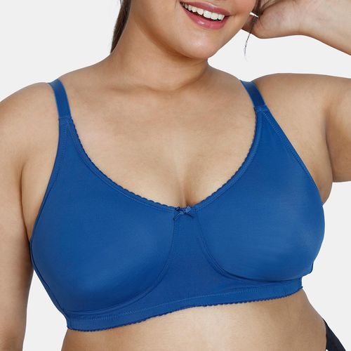 Buy Zivame Beautiful Basics Lightly Lined Non-wired Full Coverage Minimiser  Bra - Set Sail Blue Online