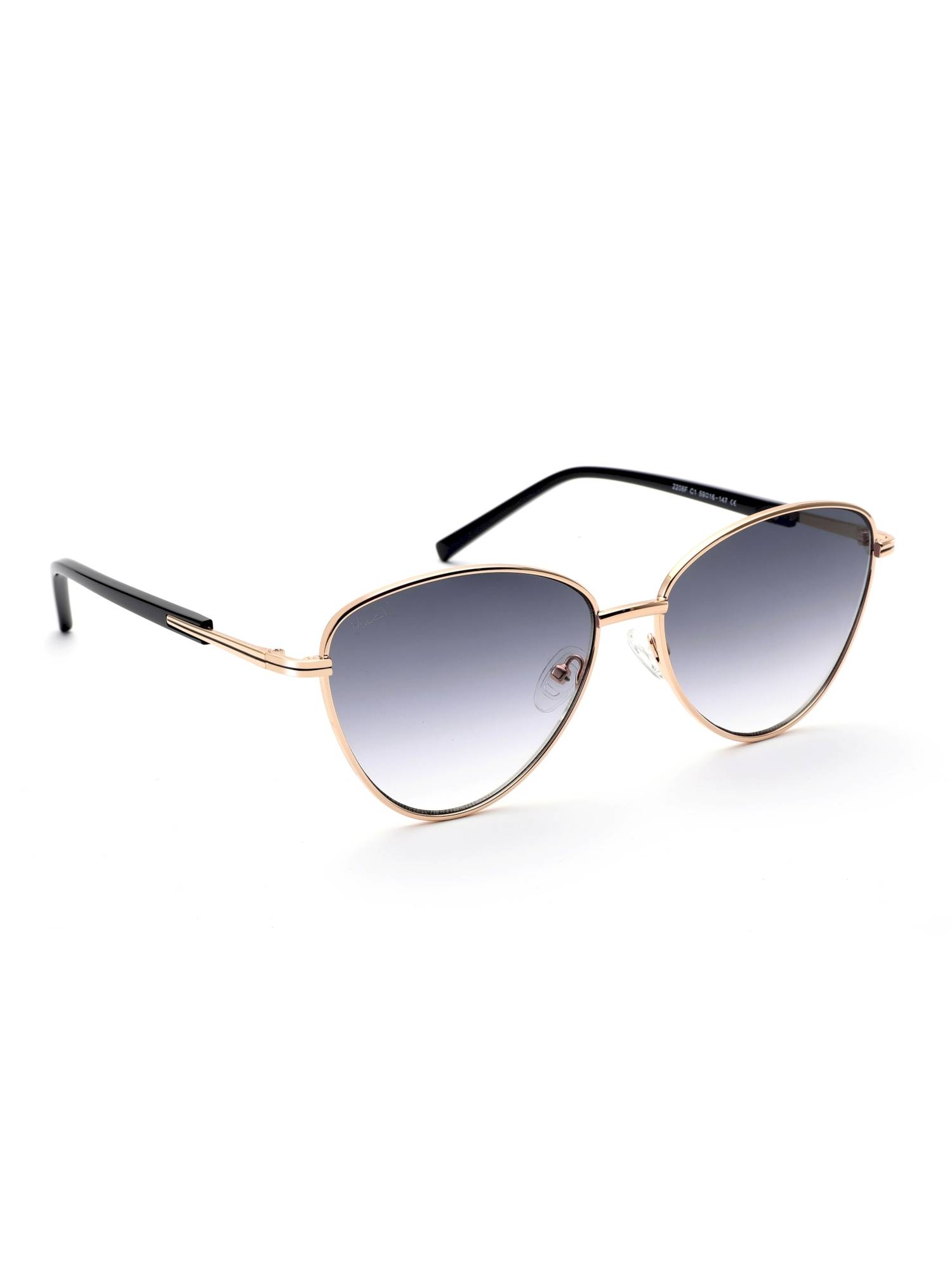MacV Women Polarised & UV Protected Black Lens Cat Eye Sunglasses (59)