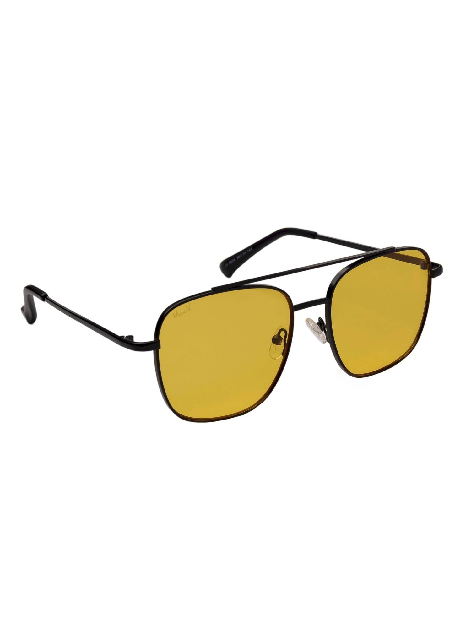 MacV Unisex Polarised & UV Protected Yellow Lens Square Sunglasses (56)