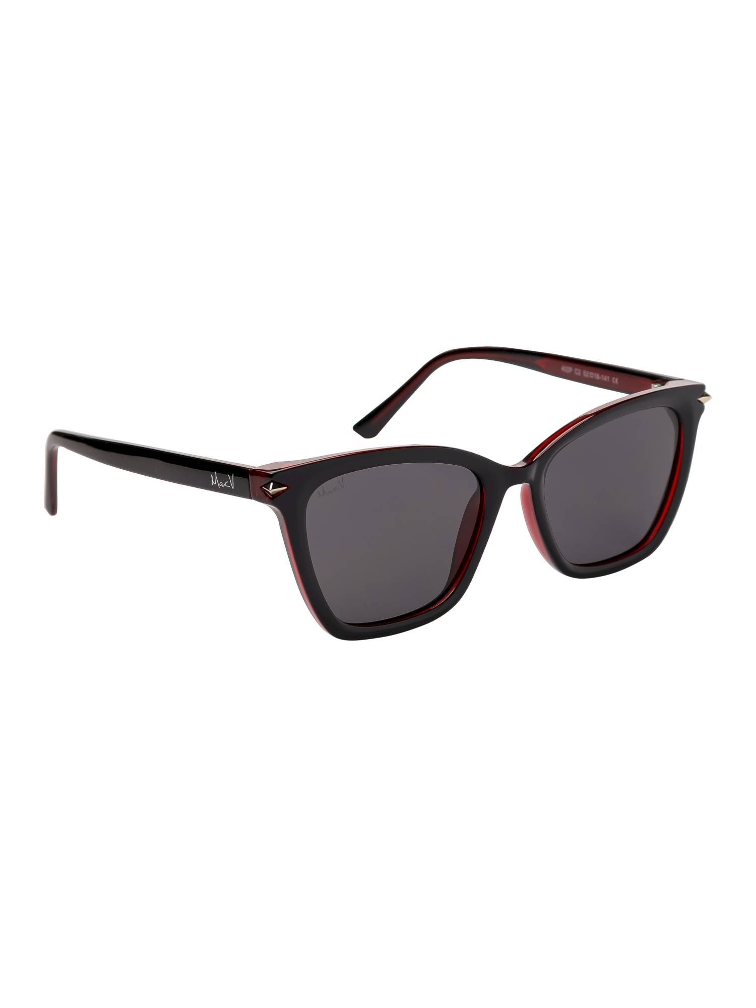 MacV Women Polarised & UV Protected Black Lens Cat Eye Sunglasses (52)