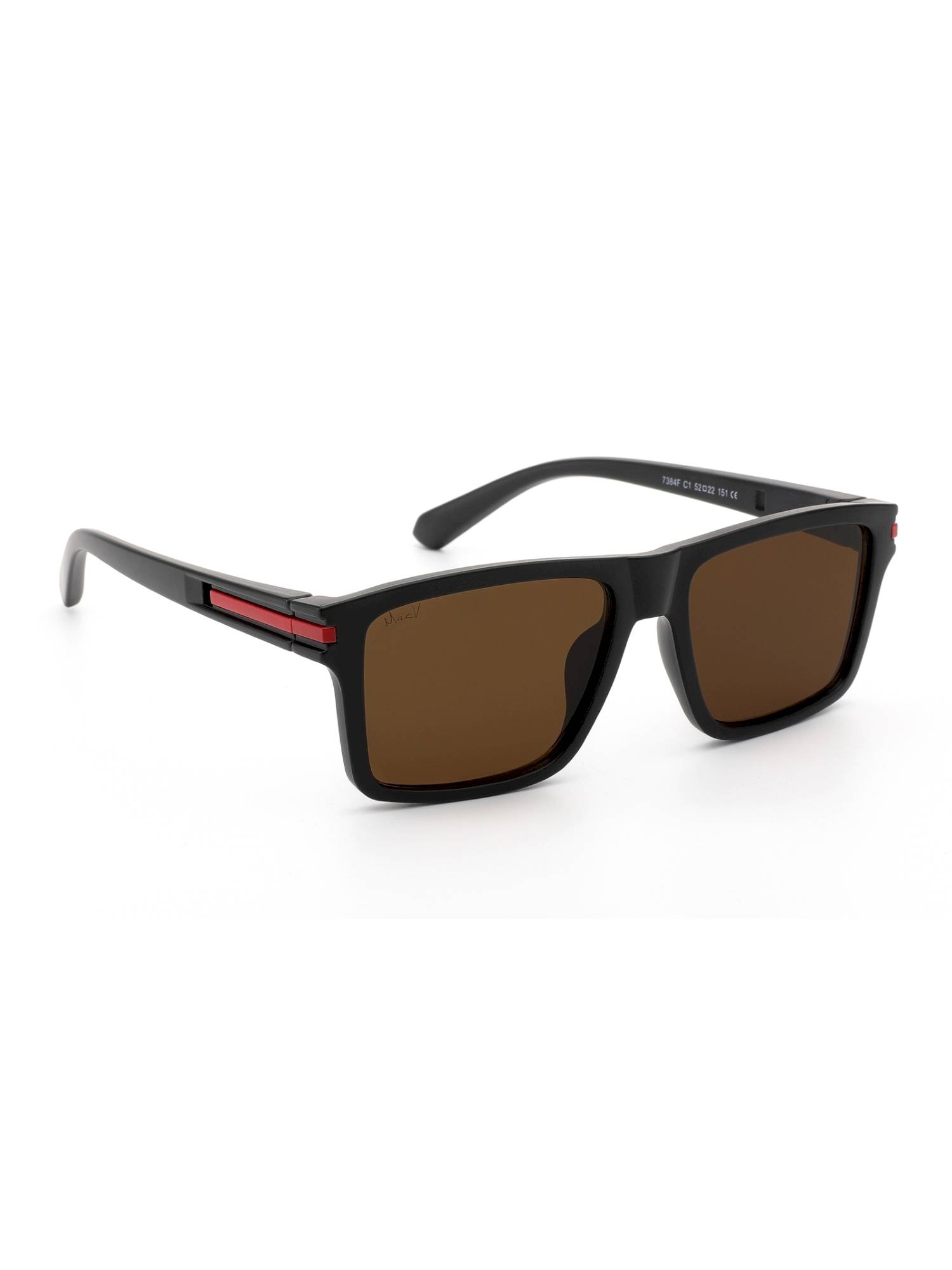 MacV Unisex Polarised & UV Protected Brown Lens Square Sunglasses (52)