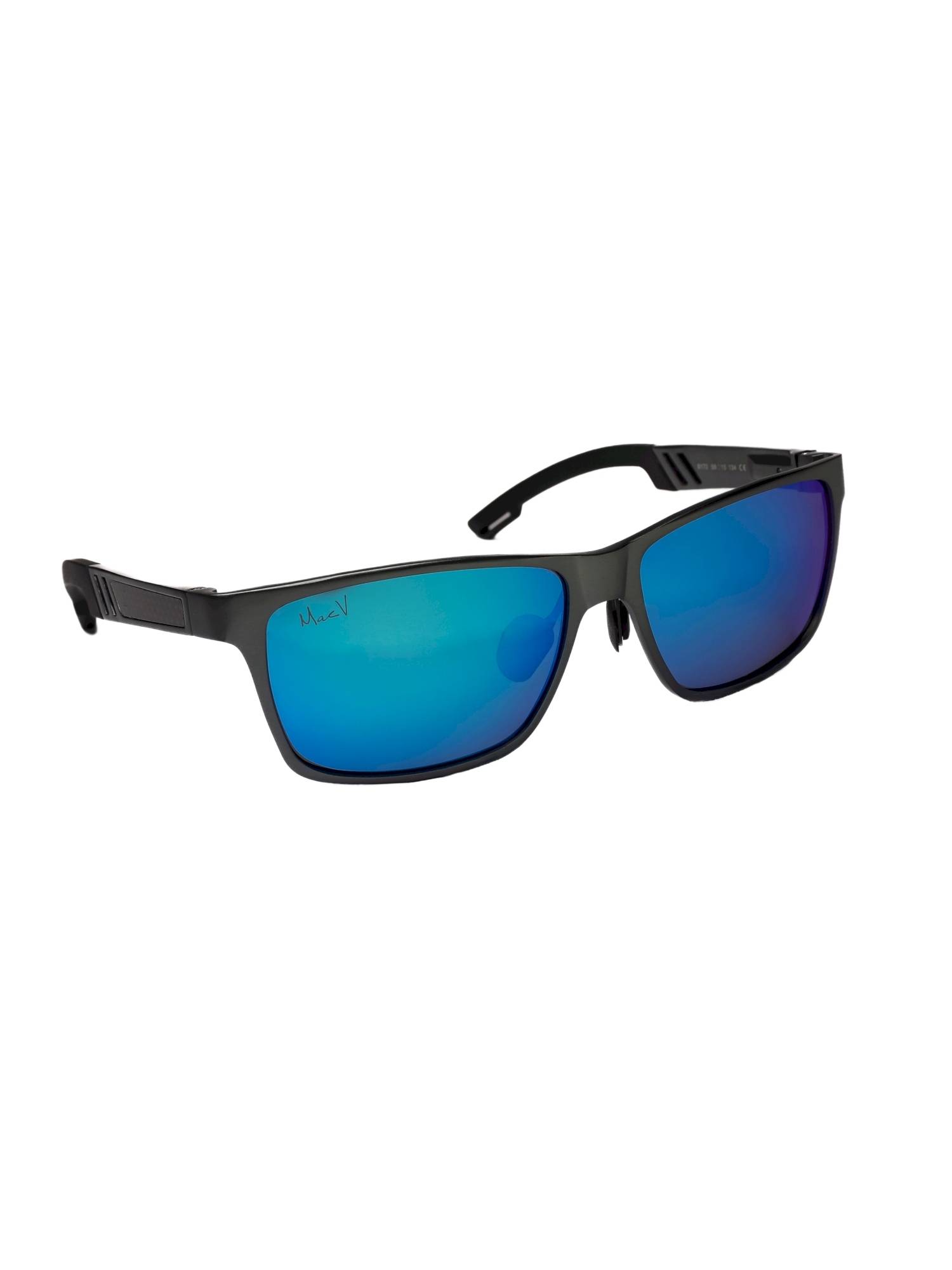 MacV Unisex Polarised & UV Protected Blue Lens Wayfarer Sunglasses (58)