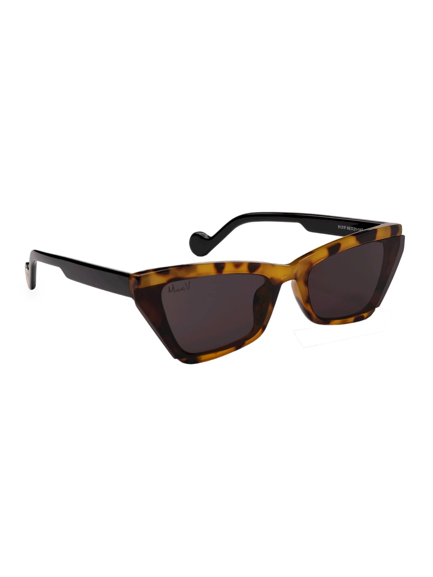 MacV Women Polarised & UV Protected Black Lens Cat Eye Sunglasses (66)