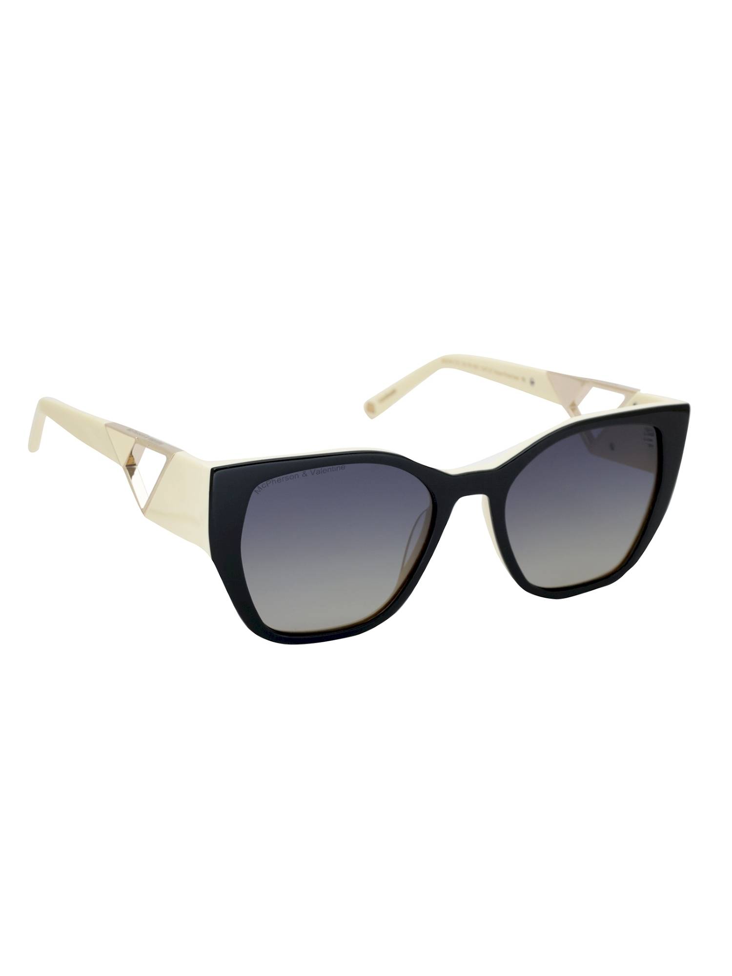 McPherson & Valentine Women Polarised & UV Protected Black Lens Cat Eye Sunglasses (53)