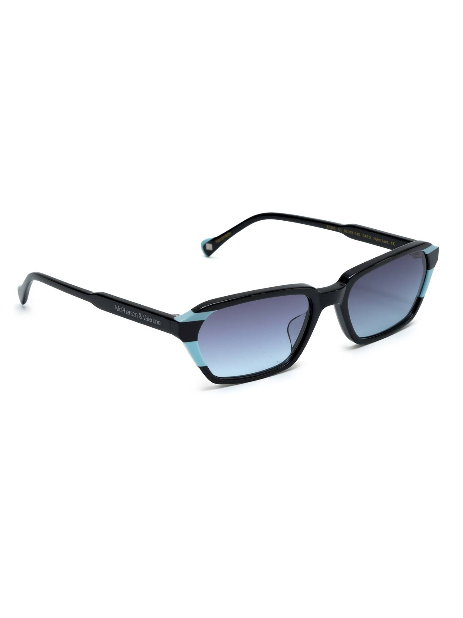 McPherson & Valentine Unisex Polarised & UV Protected Blue Lens Rectangle Sunglasses (56)