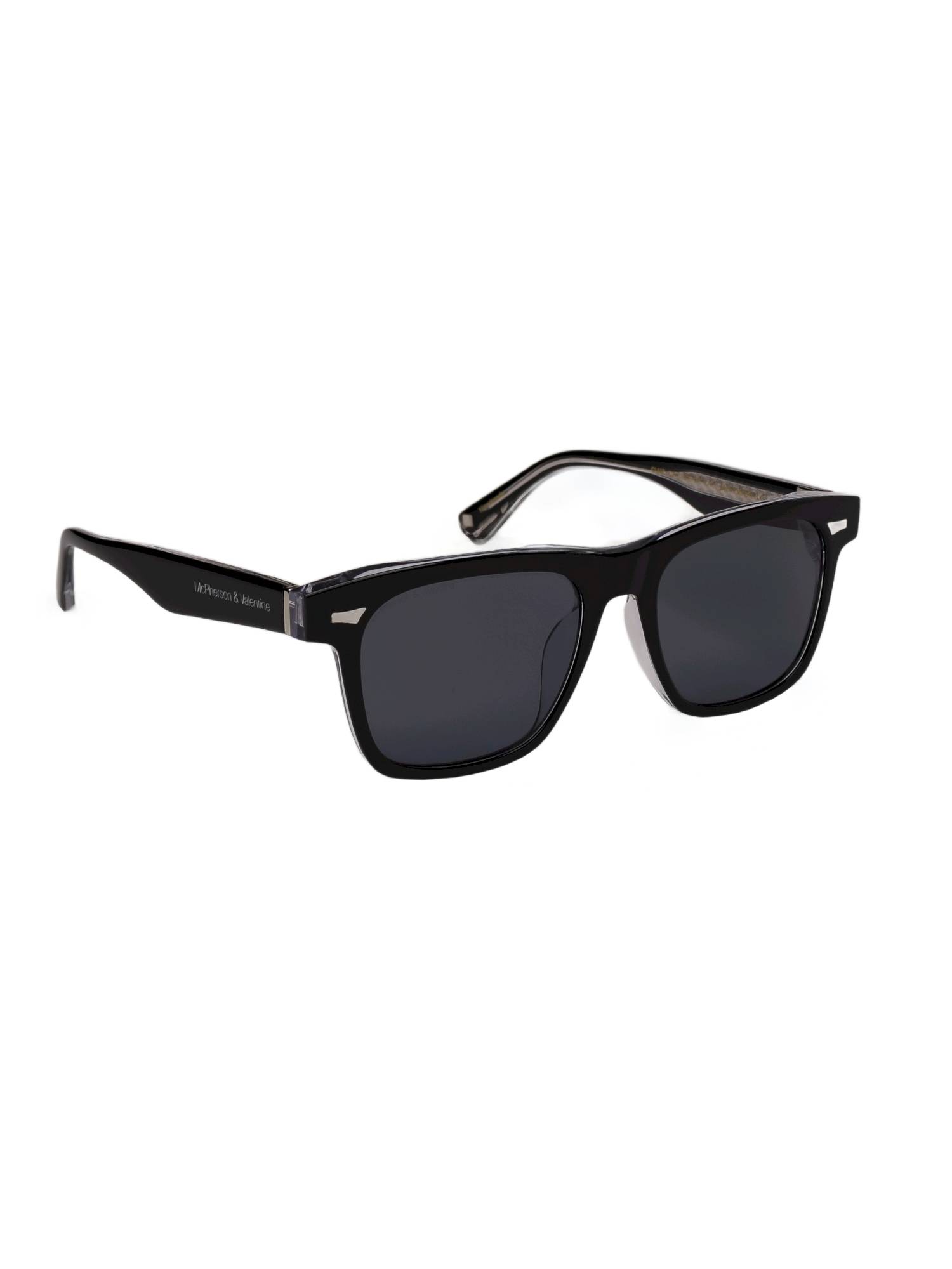 McPherson & Valentine Unisex Polarised & UV Protected Black Lens Rectangle Sunglasses (53)