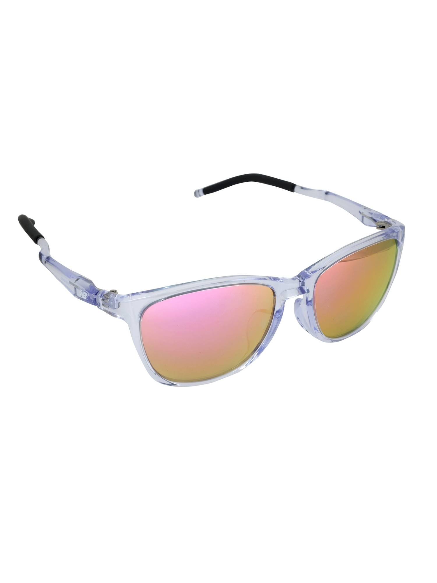 New Balance Unisex Polarised & UV Protected Sports Pink Lens Rectangle Sunglasses (54)
