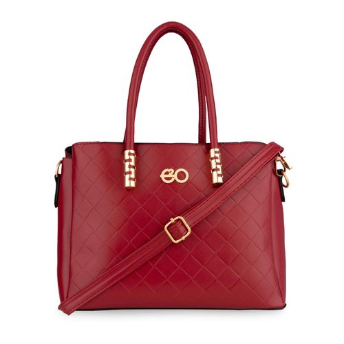 Buy E2O Bags Classy Red Solid Satchel Handbag For Women's With