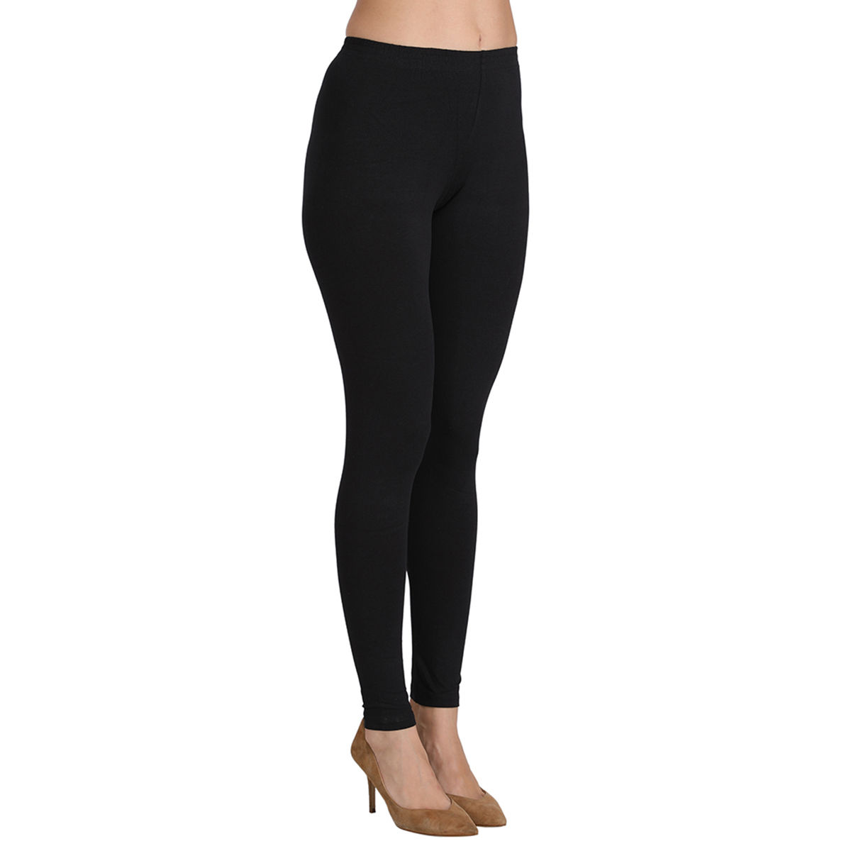 Buy CARBON BASICS Women's Cotton Ankle Leggings Elasticated Waistband Slim  Fit Comfortable & Stretchable Black S at Amazon.in