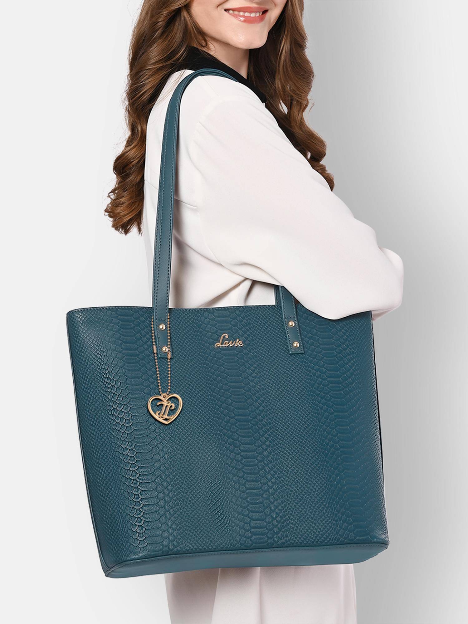 Lavie Women's Croc Pavo Tote Handbag (Green) (L)