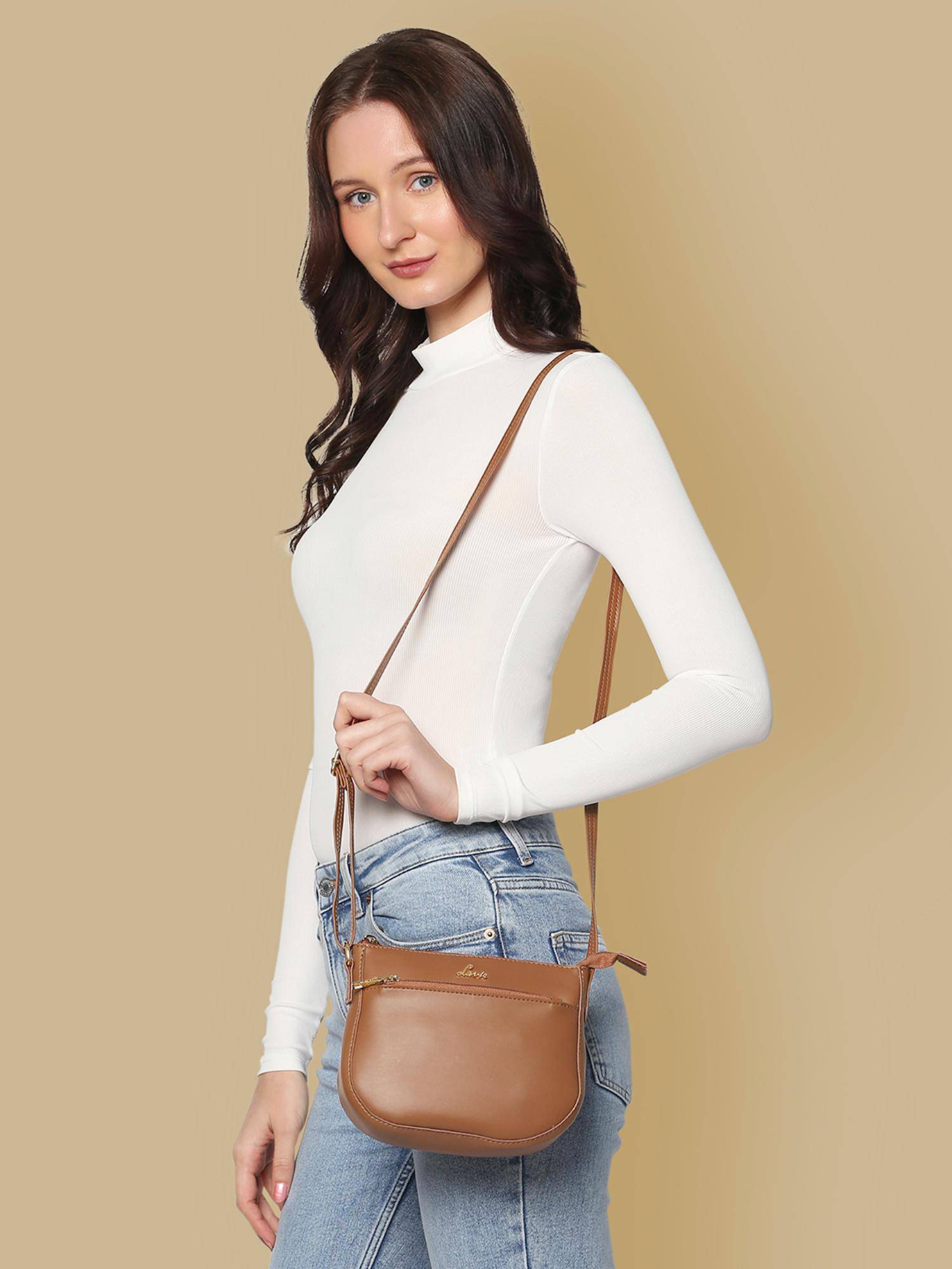 Lavie Women's Saddle Saddle Sling Bag (Tan) (S)
