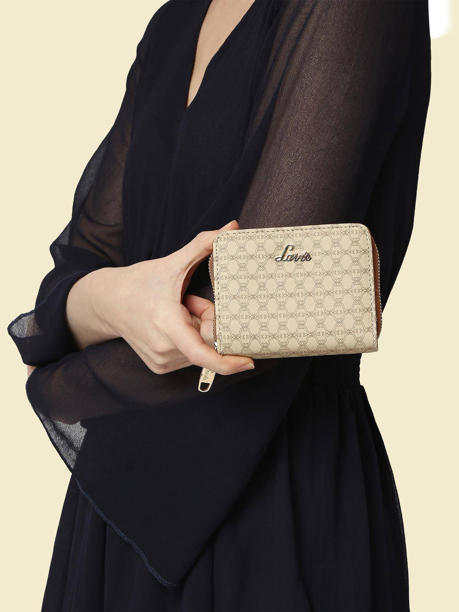 Lavie Women's Mono Flap Wallet (Beige) (S)