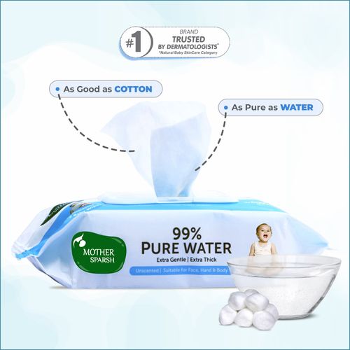 Buy 98% Pure Water Based Baby Wipes 15 Pcs For Soft Skin Protection –  Mother Sparsh