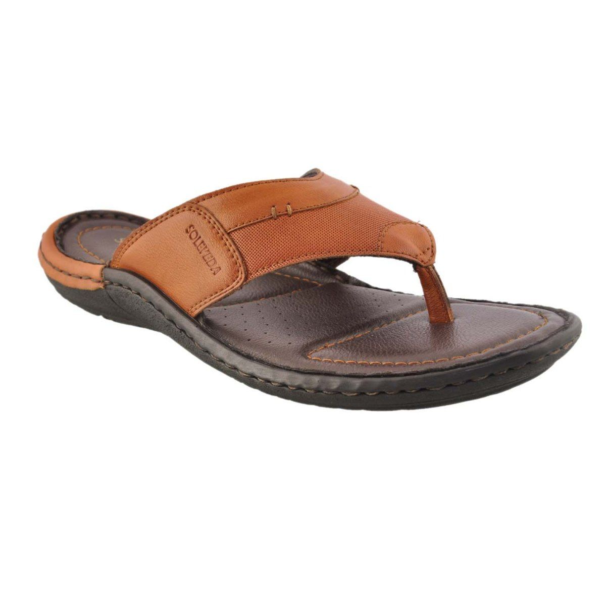 Buy BUCKAROO Vera Synthetic Leather Tan Casual Chappal For Men Online