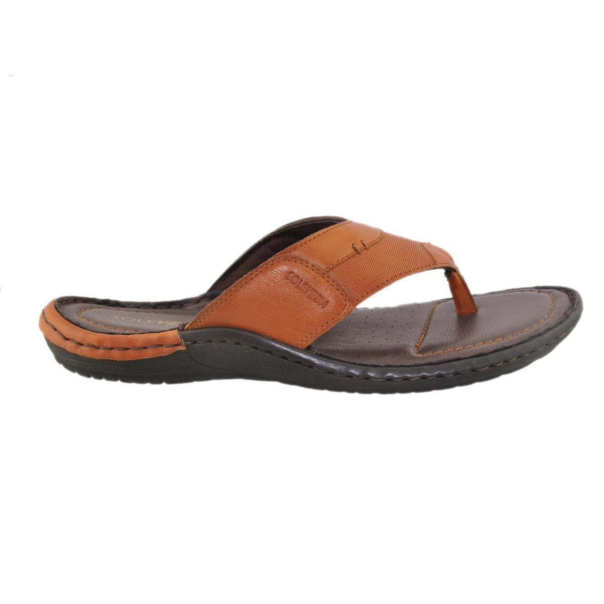 Buy BUCKAROO Vera Synthetic Leather Tan Casual Chappal For Men Online