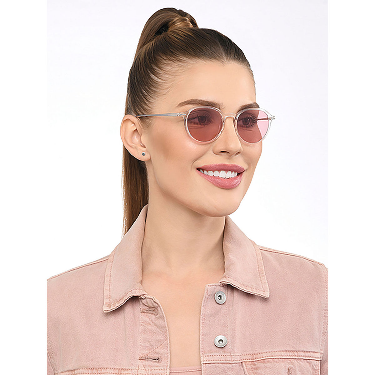 Stylish Vintage Round Flip Up Sunglasses Transparent Frame Women Men - –  FunkyTradition