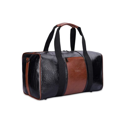 The Clownfish 29L Faux Leather Crocodile Finish Unisex Travel Duffle Bag  with Detachable Belt