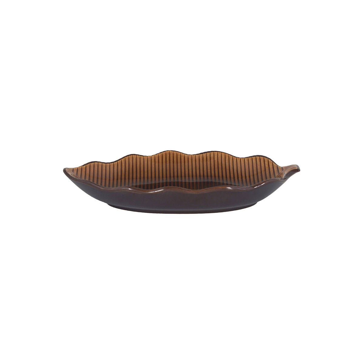 Pure Home + Living Pear Beige Leaf Platter