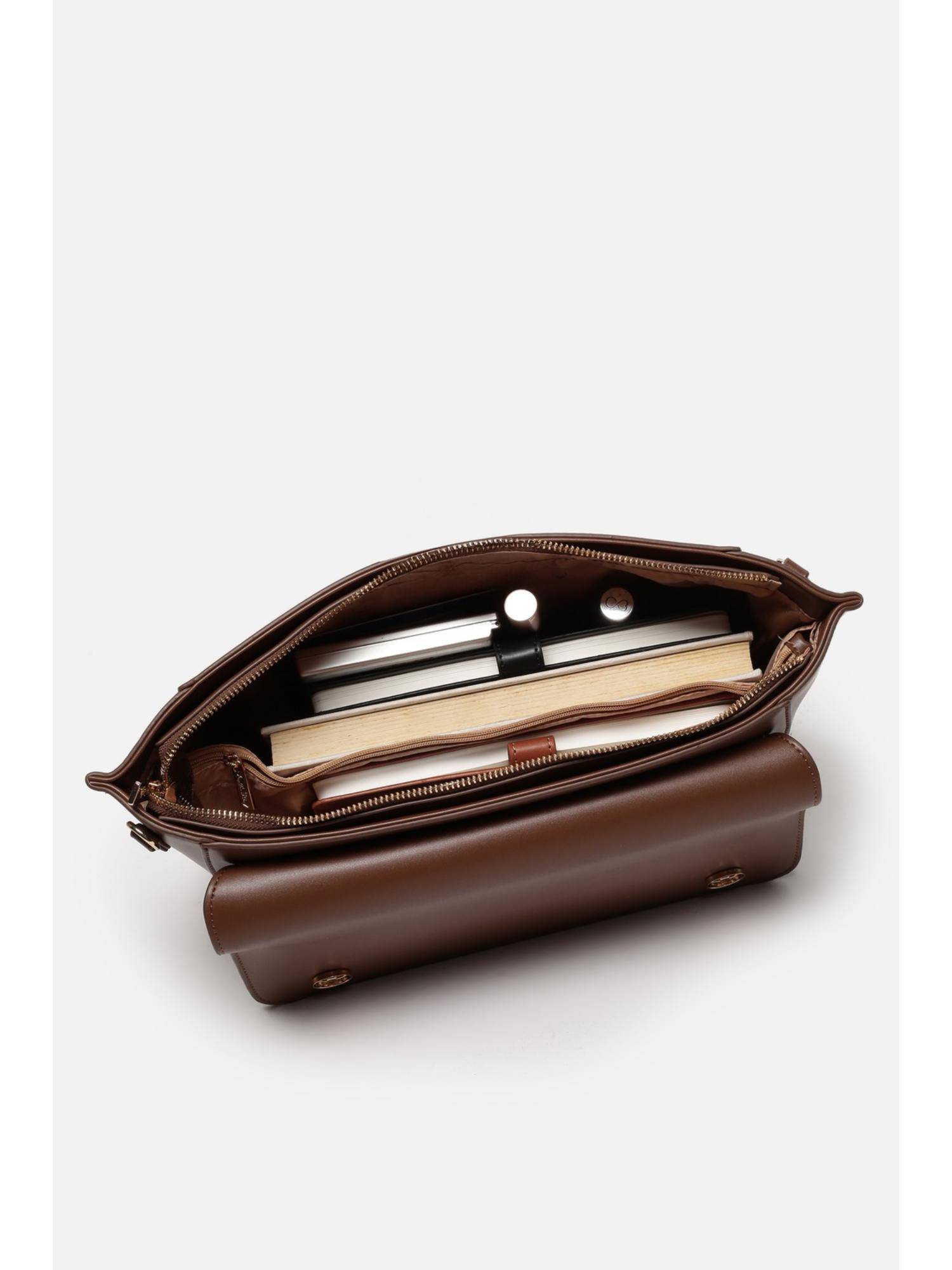 Buy Allen Solly Women Brown Casual Sling Bag With Detachable Strap Online