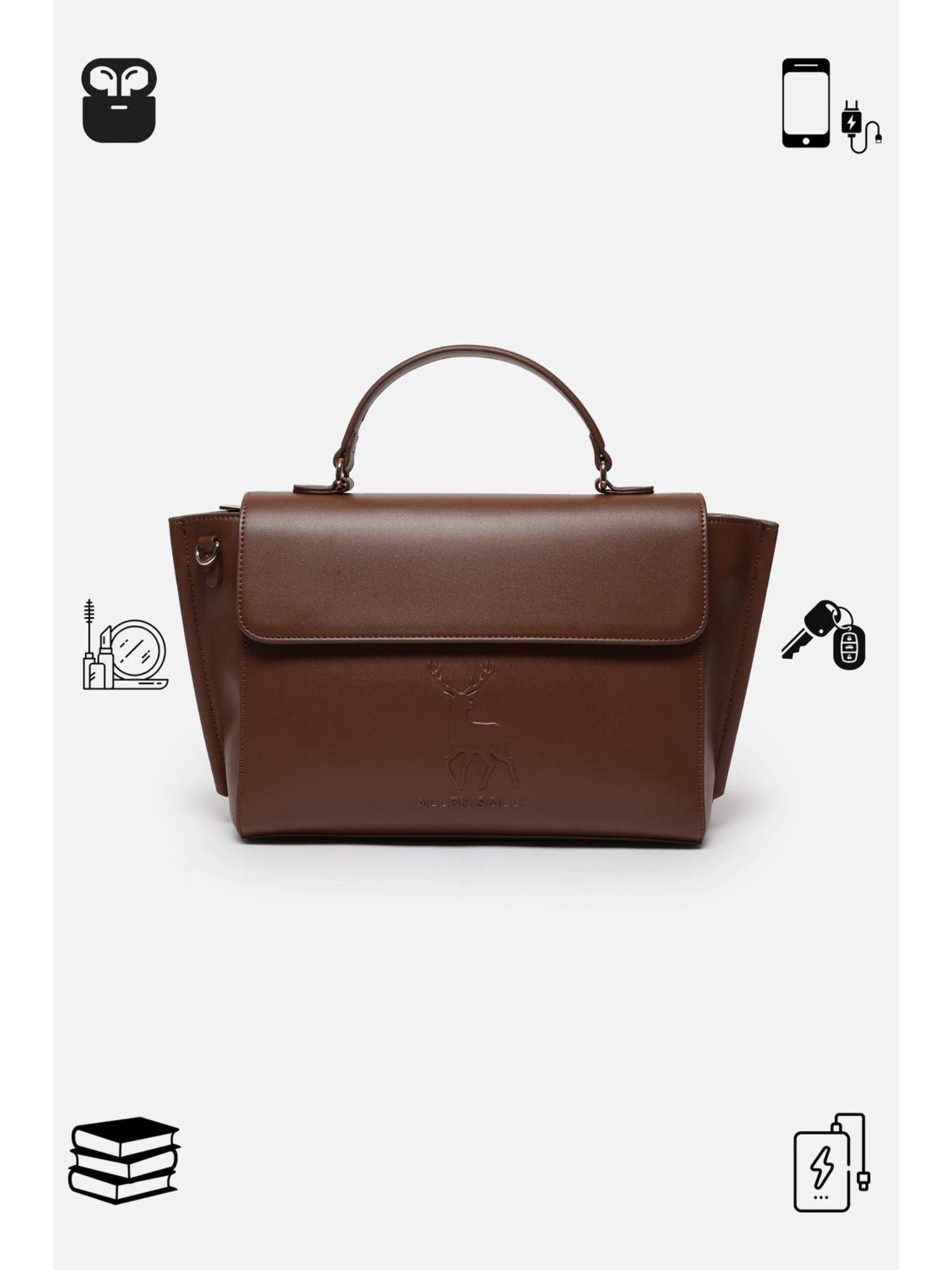 Buy Allen Solly Women Brown Casual Sling Bag With Detachable Strap Online
