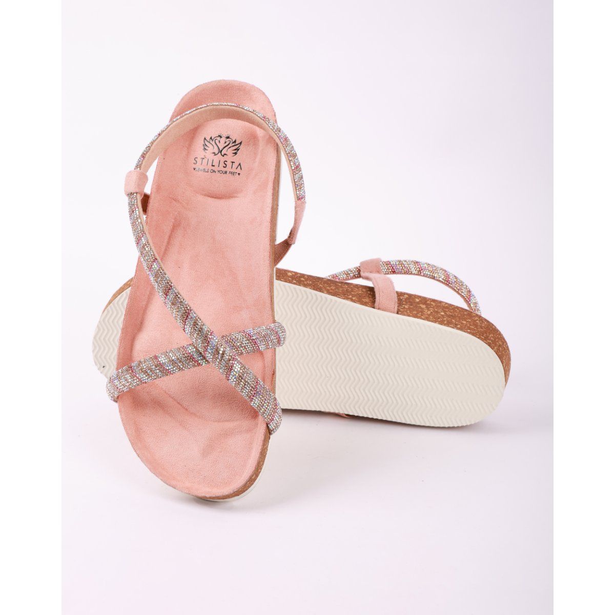 rose gold footbed sandals