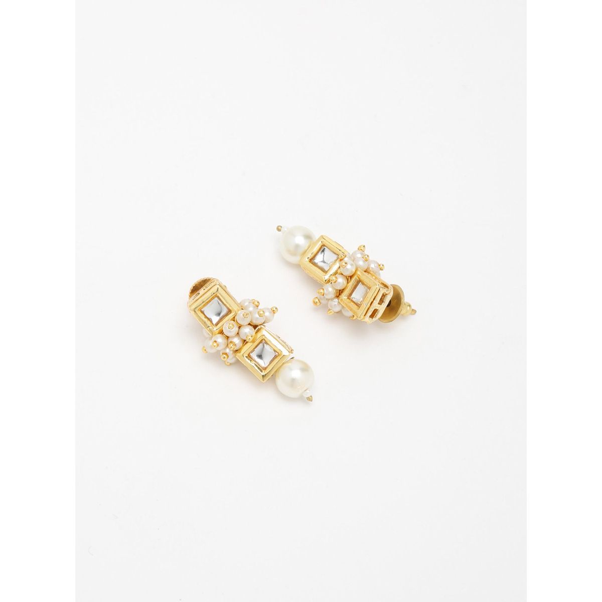 Pearl Silver Plated Earrings- Ruby Raang