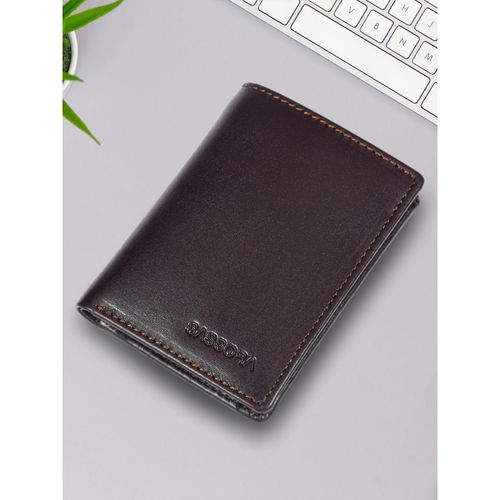 Sassora Brown Premium Leather Men's Slim Rfid Wallet (S)