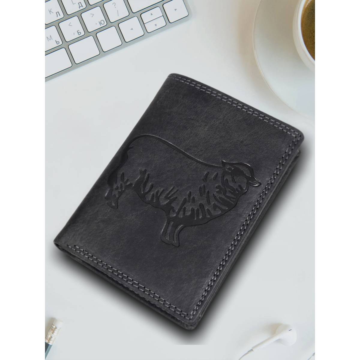 Sassora Premium Leather Rfid Animal Embossed Pattern Note Wallet (L)